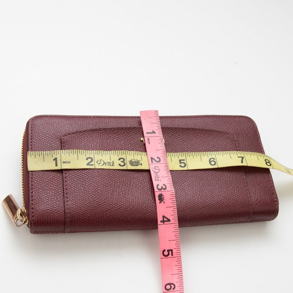 Tumi Sinclair Travel Tote Canvas Coated With Continental Wallet Work Burgundy - Picture 12 of 15